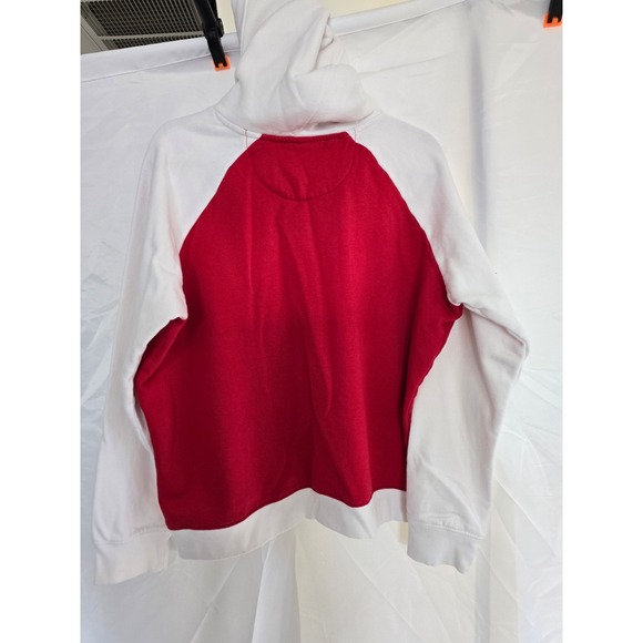 Ohio State Buckeyes Womens Raglan Hoodie Sweatshirt Red White Hanes XL - Picture 4 of 5